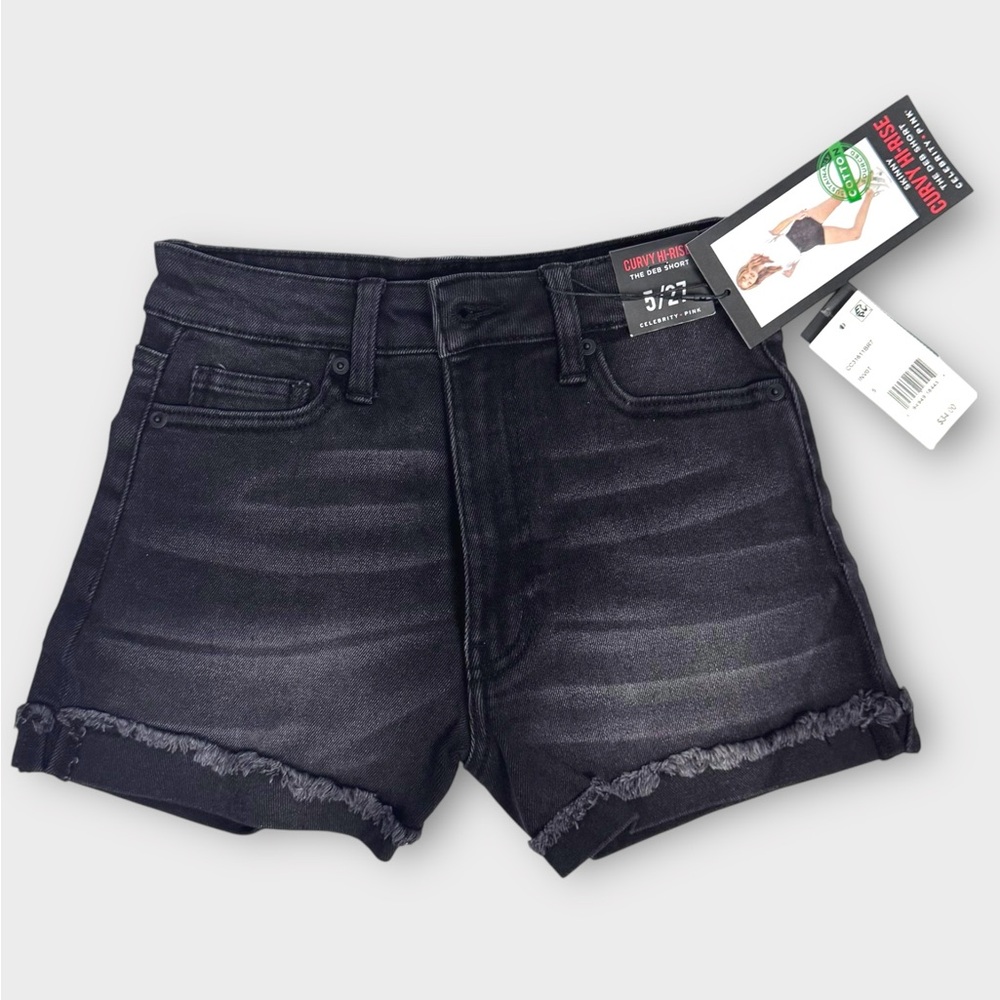 NWT - Black High Rise Jean Shorts - Celebrity Pink - Size 5 - The Deb Short